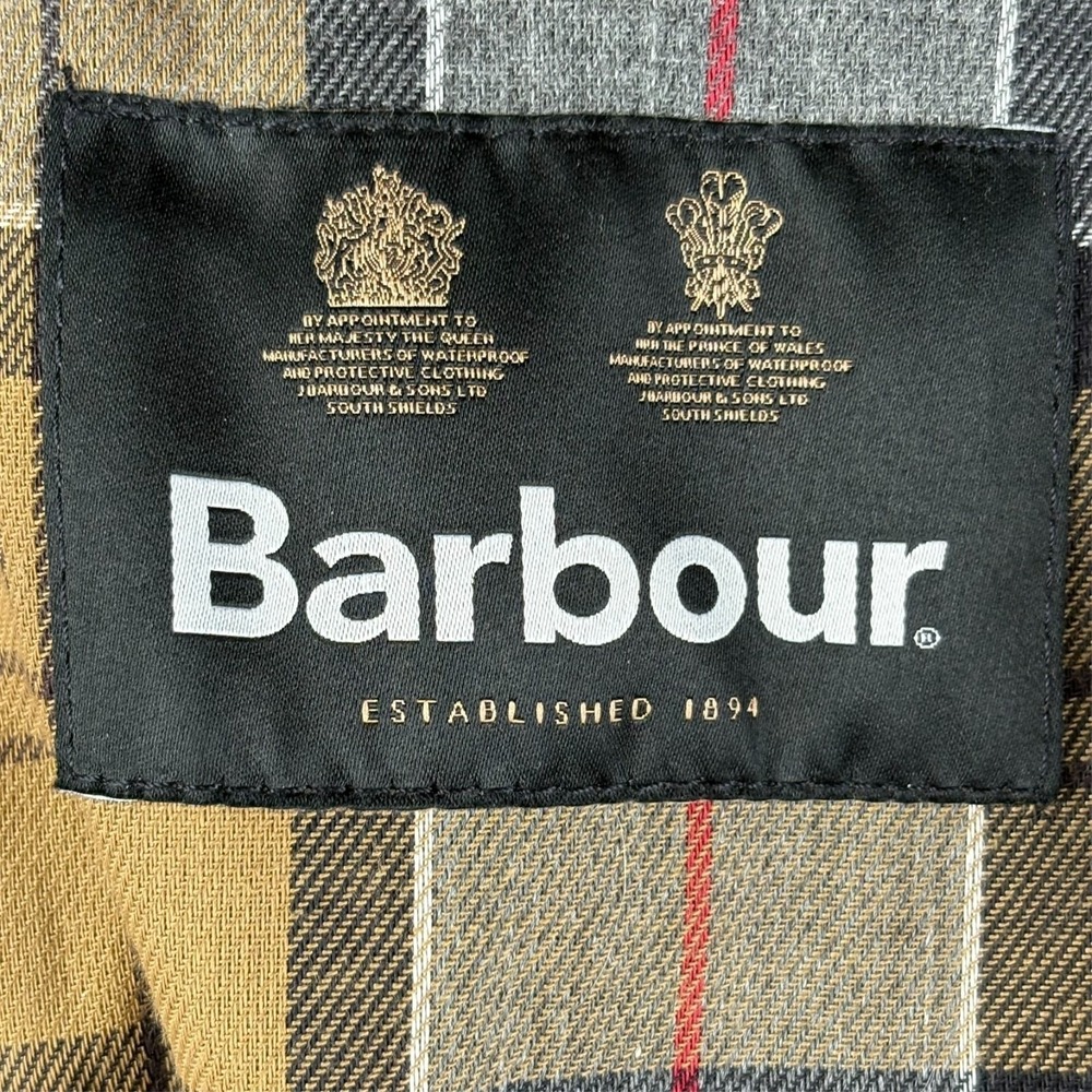 Barbour Beadnell Waxed Jacket Womens 18 2XL Navy Tartan Removable Hood $453 - Picture 15 of 16
